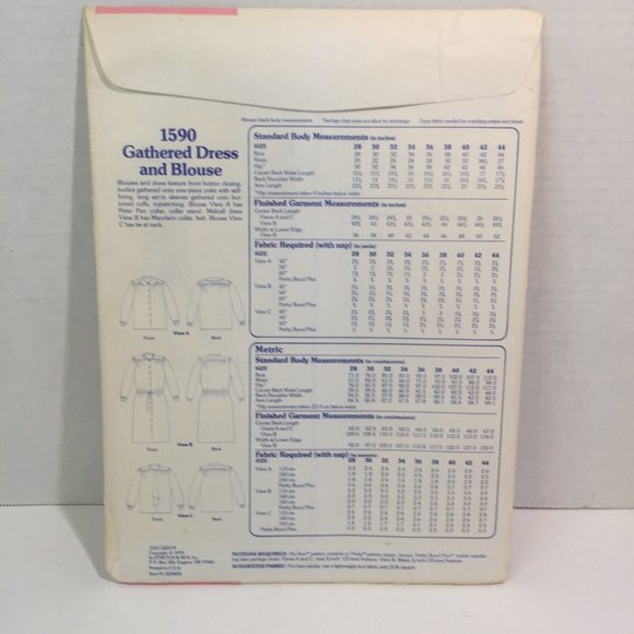 Stretch & Sew 1590, Gathered Dress & Blouse. Size: 28-44 - Picture 2 of 3